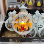 Новогодняя лампадка с подсветкой свеча-светильник на батарейках 10 х 6 см белый